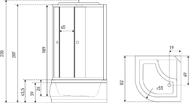 Cabina cu hidromasaj Vigo, panou de control, radio, ventilator
