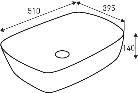Lavoar blat KR-640, 51x39.5cm, ceramica sanitara