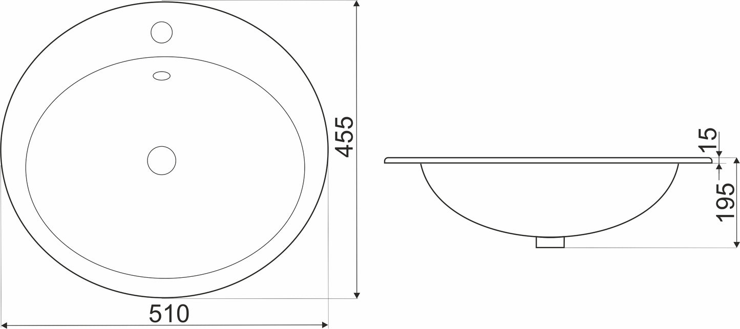 Lavoar KR-132, 51x45, incastrat, ceramica sanitara
