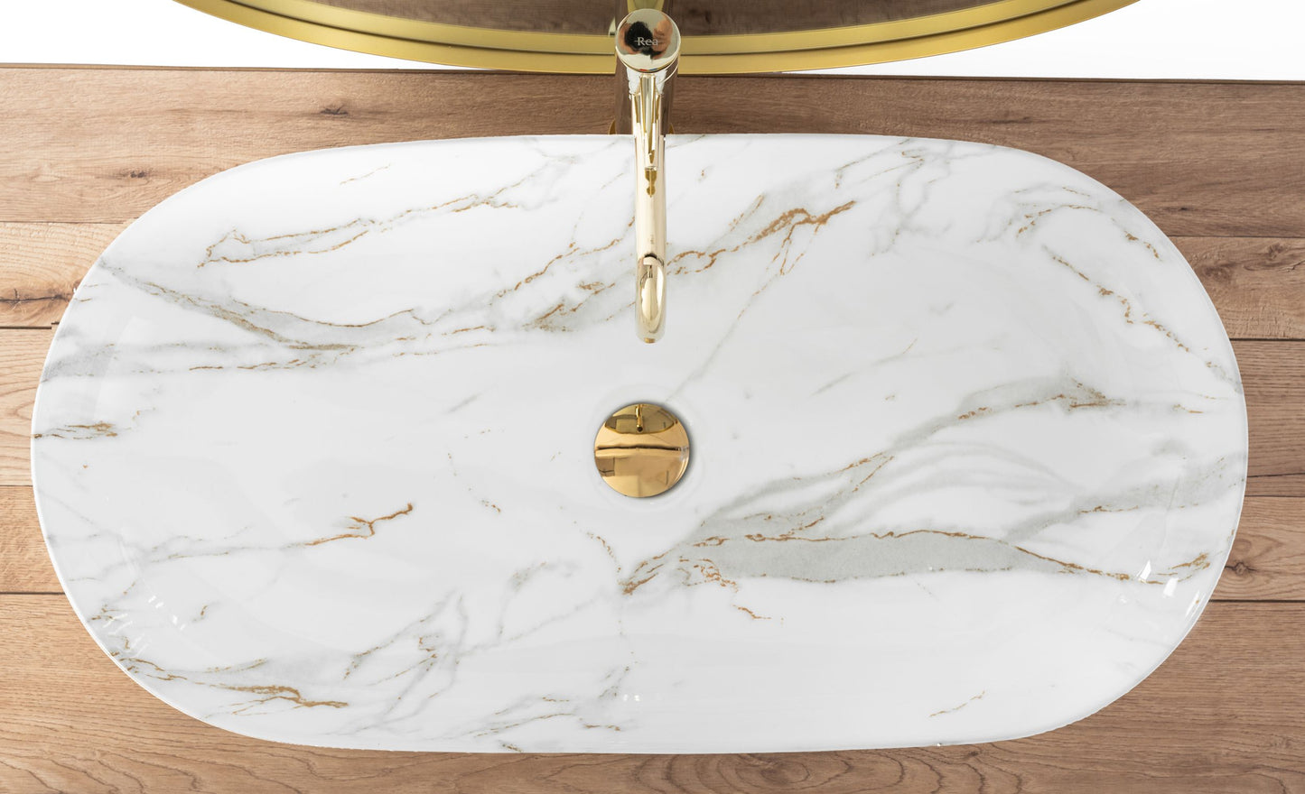 Lavoar blat Rea Cleo Shiny Aiax, 81x41cm, ceramica sanitara