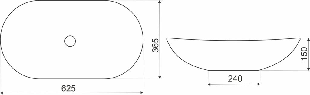 Lavoar blat KR-781, 62x36cm, ceramica sanitara