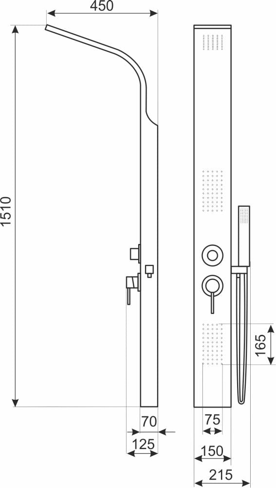 Panel dus cu hidromasaj Aquila - MarbelOn