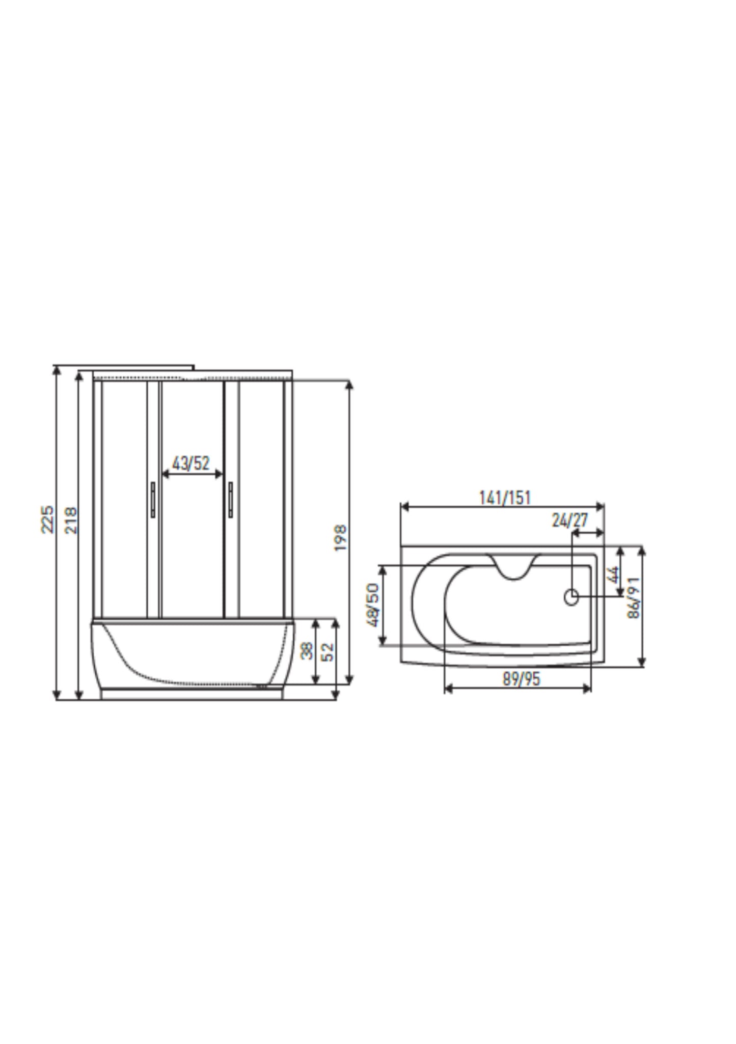 Cabina cu hidromasaj Mocca, sticla securizata, LED, ventilator, radio