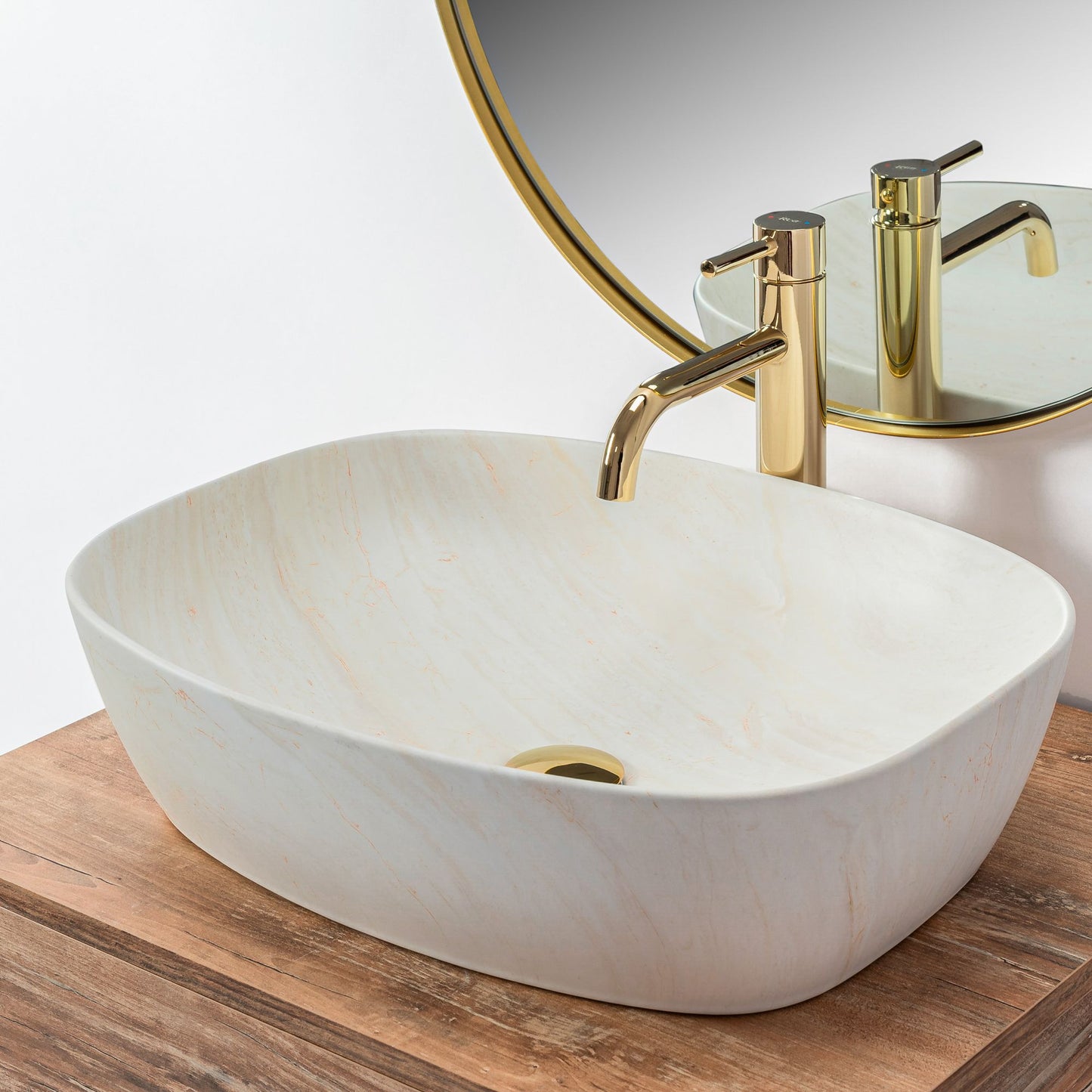 Lavoar blat Rea Ivory, 51x39.5cm, ceramica sanitara - MarbelOn