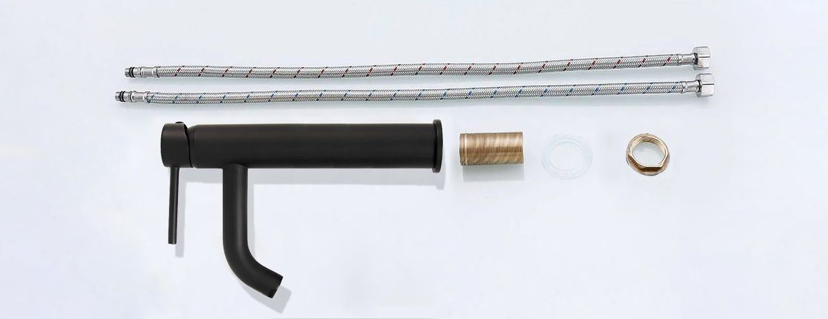 Baterie lavoar Lungo, 28 cm , alama, finisaj negru mat - MarbelOn