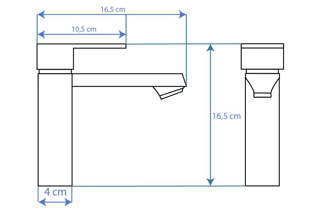 Baterie lavoar Rea Mayson, 16 cm, alama, finisaj auriu