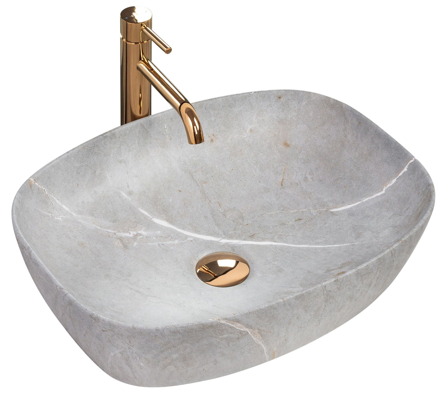 Lavoar blat Rea Freja Grey, 50x38.5cm, ceramica sanitara - MarbelOn