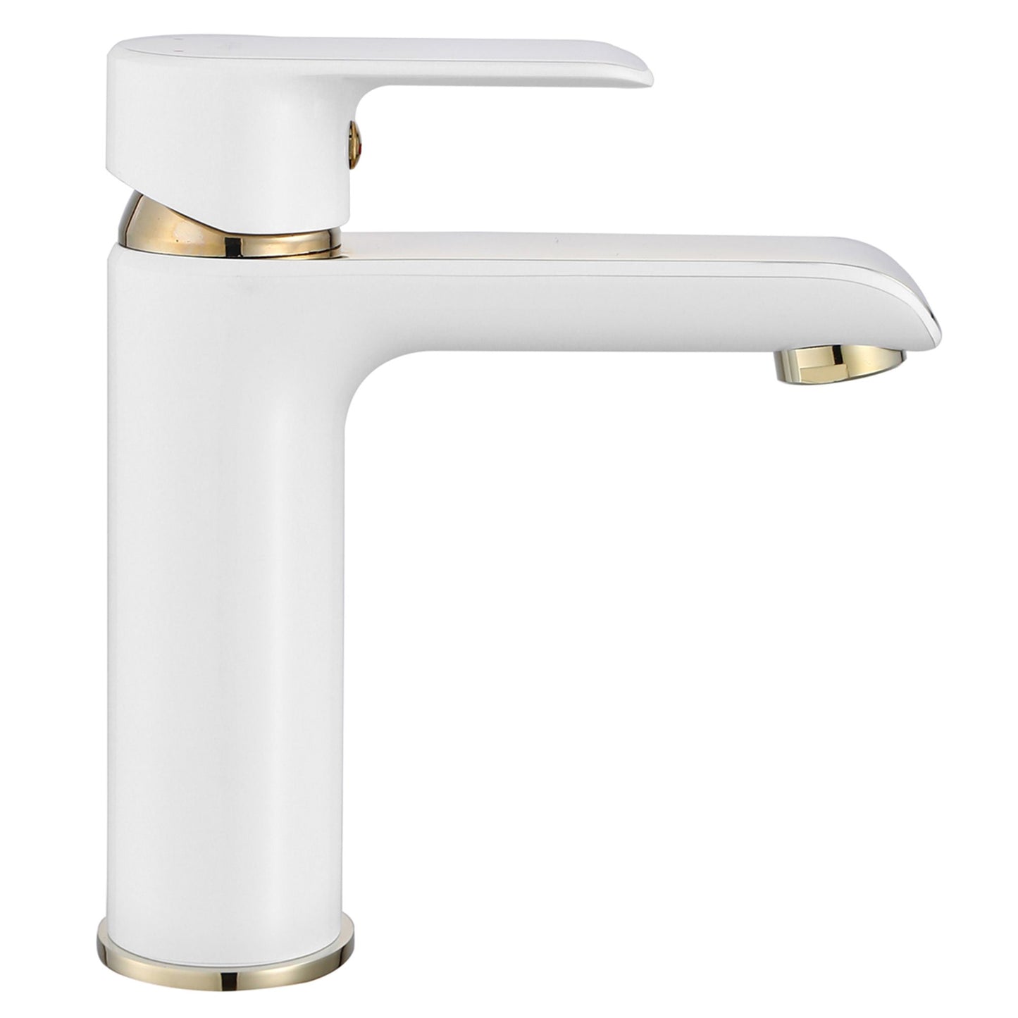 Baterie lavoar Rea Bloom White&Gold, 15.5 cm, alama, finisaj alb&auriu