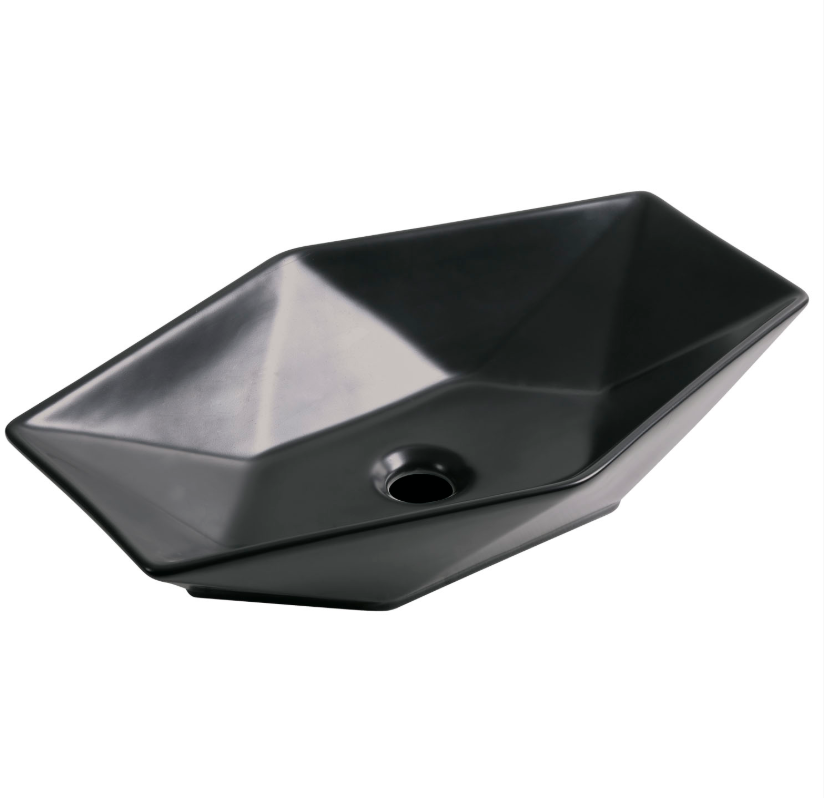 Lavoar blat KR-570, 57.5x36.5cm, ceramica sanitara, finisaj negru mat