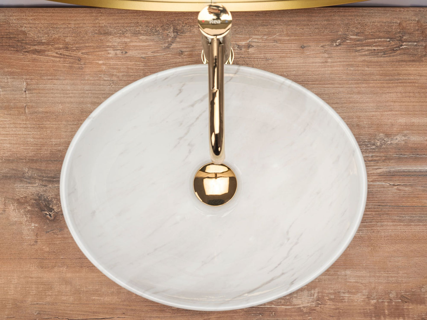 Lavoar blat Rea Sofia Calala Marble, 41x34.5cm, ceramica sanitara - MarbelOn