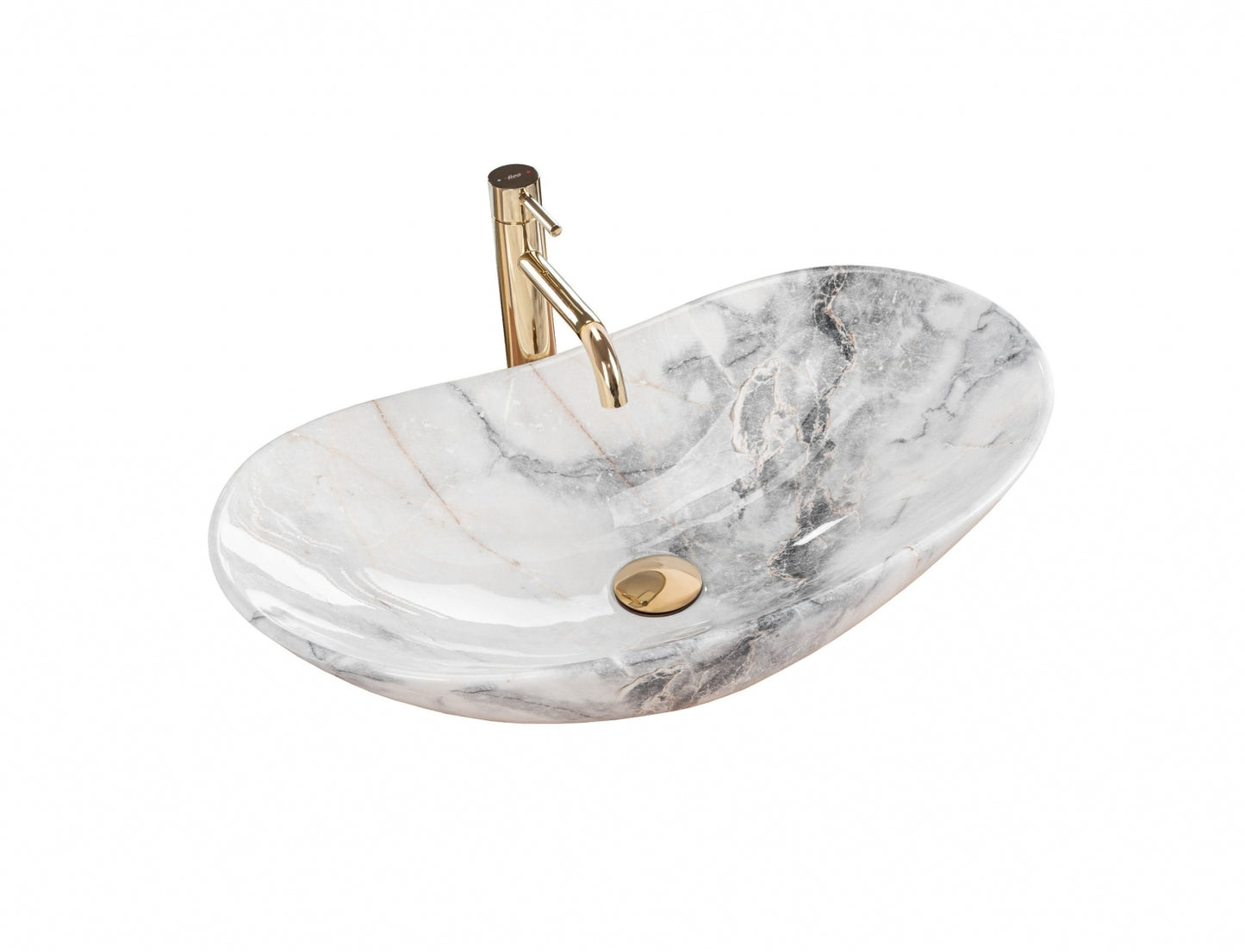 Lavoar blat Rea Royal Granit Shiny, 60x36cm, ceramica sanitara - MarbelOn