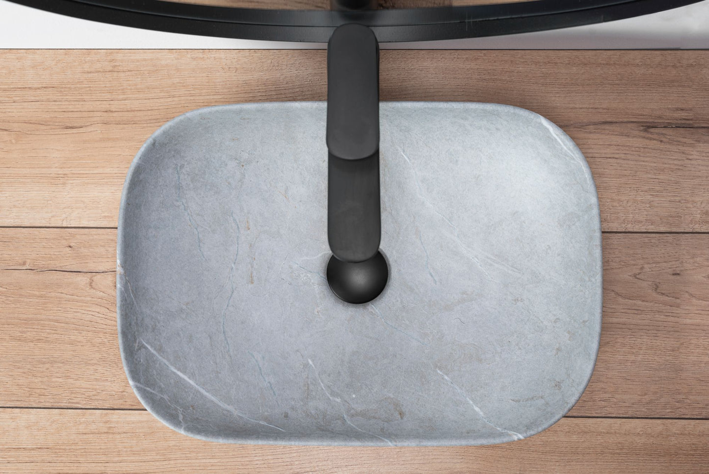Lavoar blat Rea Livia Grey, 46.5x33.5cm, ceramica sanitara - MarbelOn
