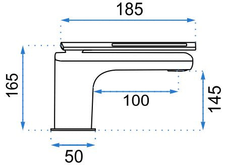 Baterie lavoar Rea Soho, 16.5 cm, alama, finisaj negru mat - MarbelOn