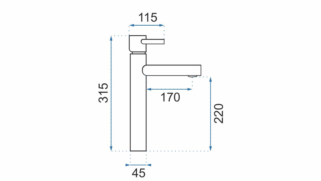 Baterie lavoar Rea Tess, 32 cm, alama, finisaj Gold Rose - MarbelOn