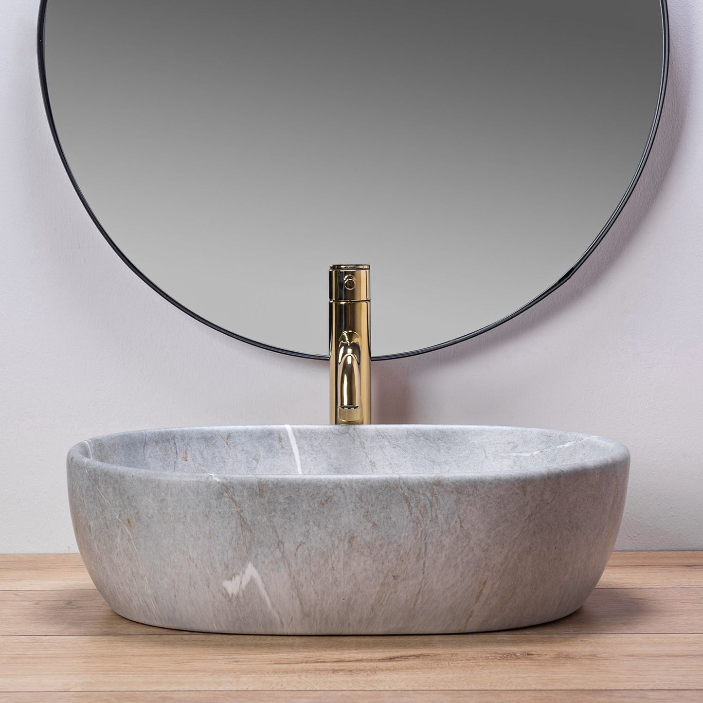 Lavoar blat Rea Lara Grey, 48.5x35cm, ceramica sanitara - MarbelOn