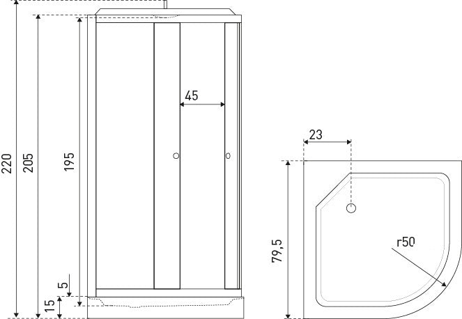 Cabina de dus cu hidromasaj Oviedo, panou de control, Led, radio, ventilator - MarbelOn