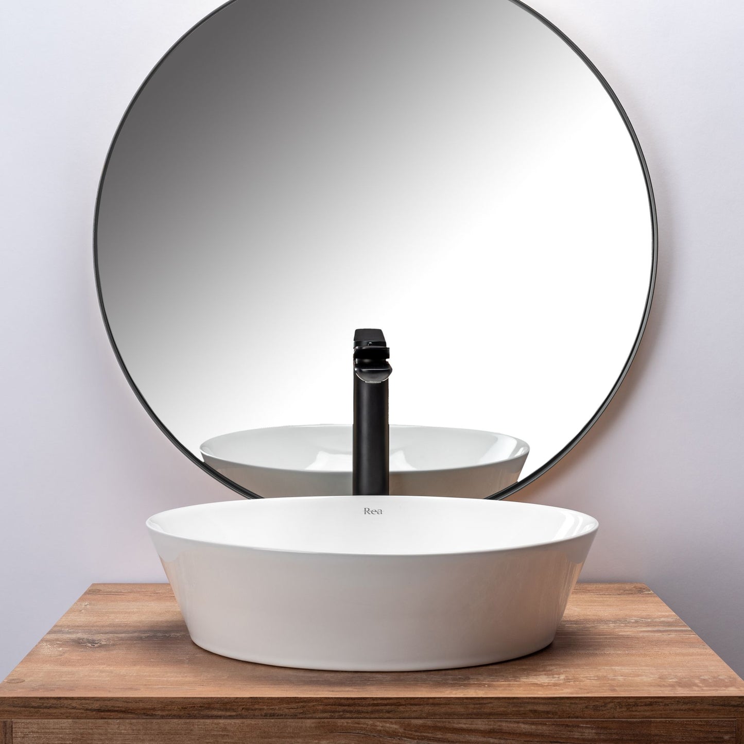 Lavoar blat Rea Saga White, 41x37cm, ceramica sanitara