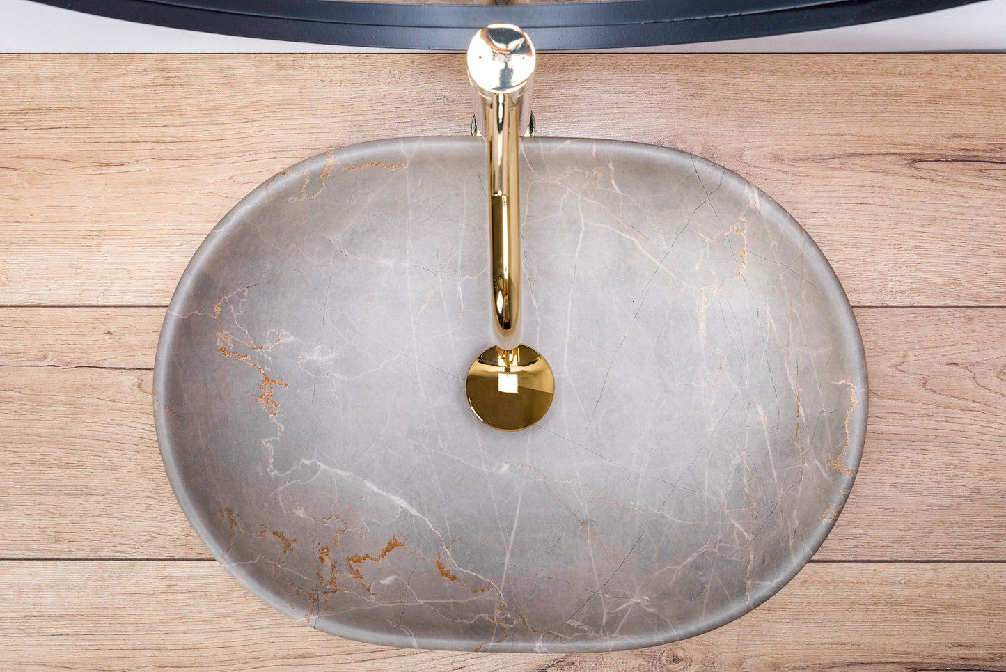 Lavoar blat Rea Lara Beige, 48.5x35cm, ceramica sanitara - MarbelOn