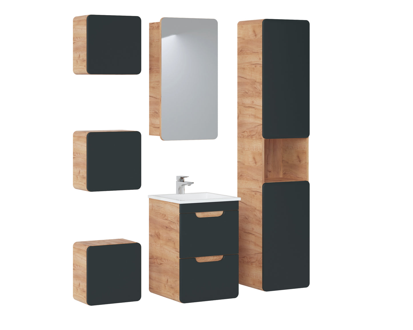 Set Mobilier pentru baie, Aruba Cosmos, 6 piese