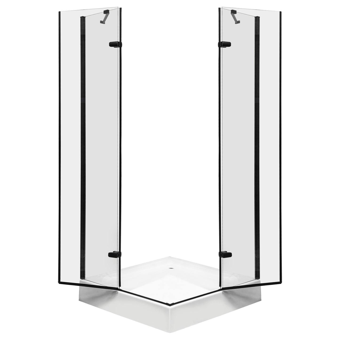 Cabina dus Flow, 90x90cm, finisaj negru mat