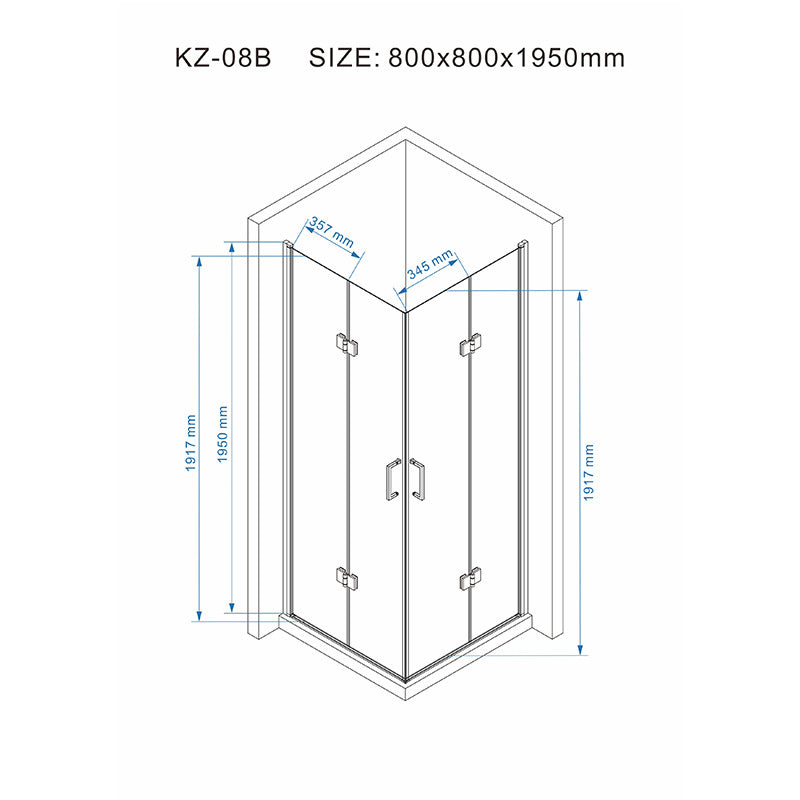 Cabina dus MBO-KZ08B, finisaj crom