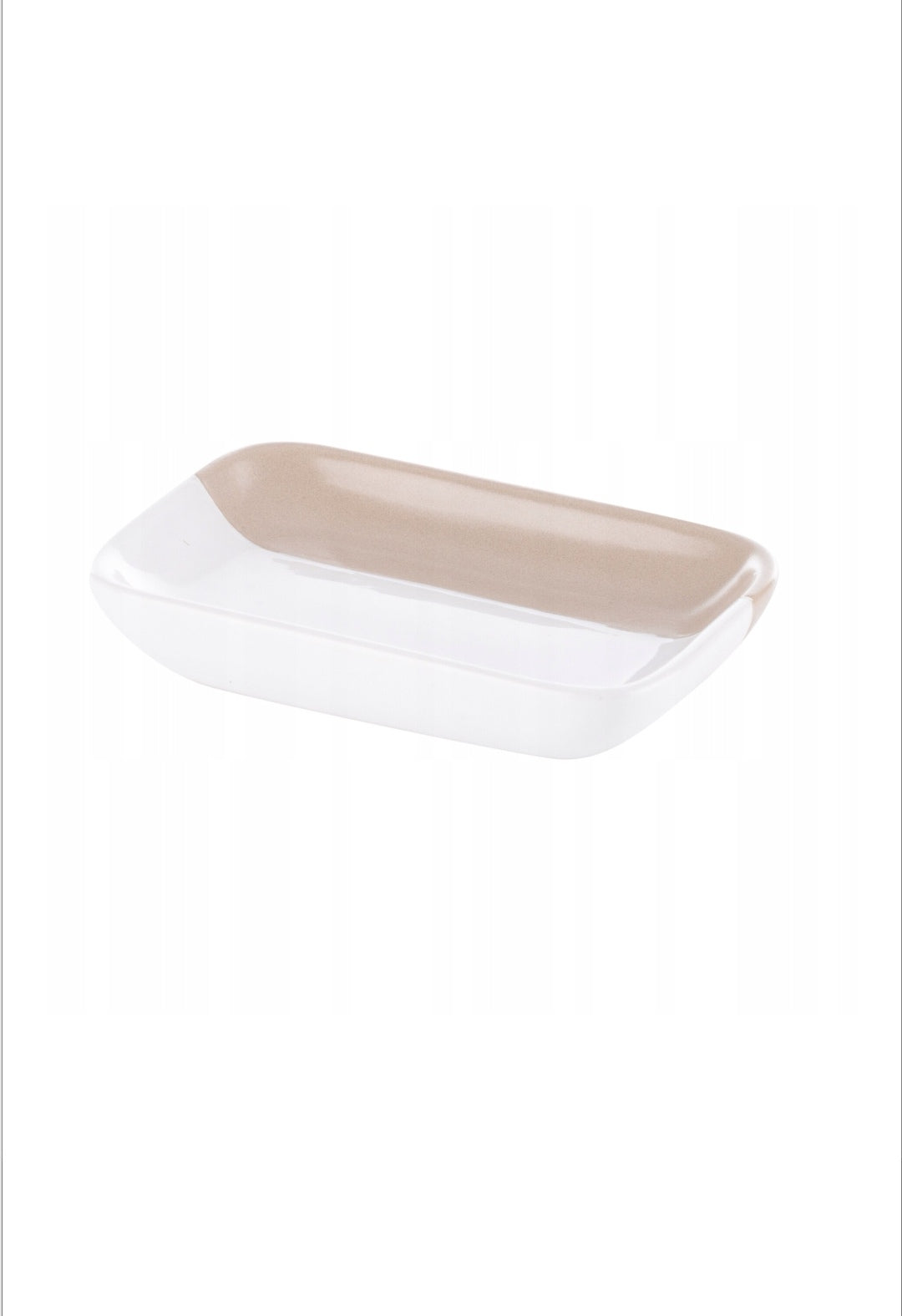 Set accesorii de baie Karo, ceramica, alb si bej