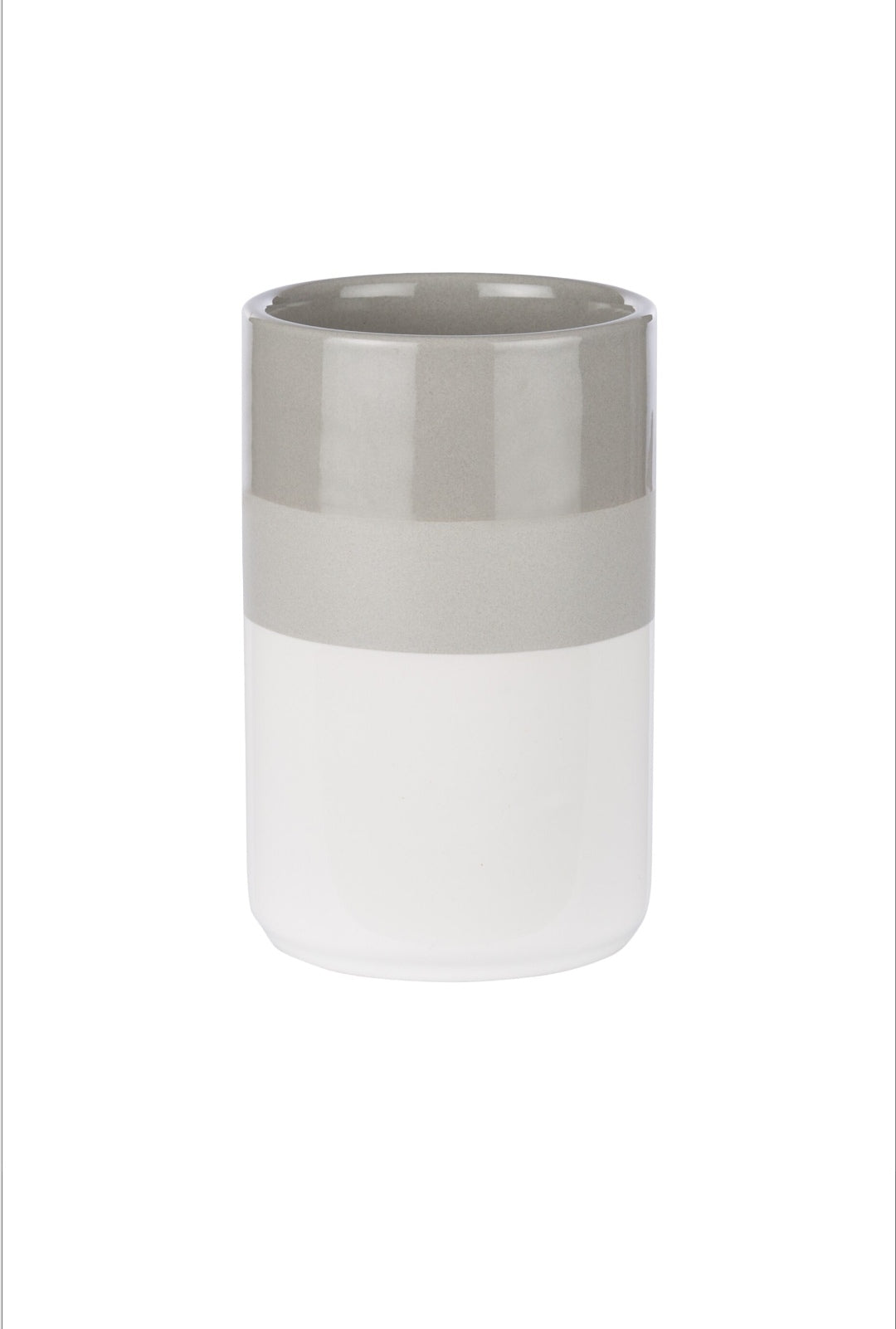 Set accesorii de baie Bora, ceramica, alb si gri