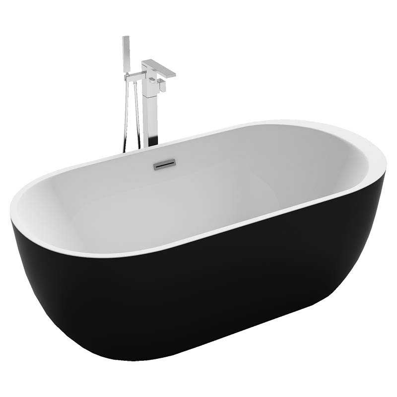 Cada freestanding Mbo-Porto Black, acril, 170x80cm