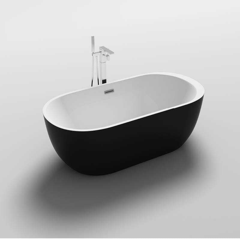 Cada freestanding Mbo-Porto Black, acril, 170x80cm