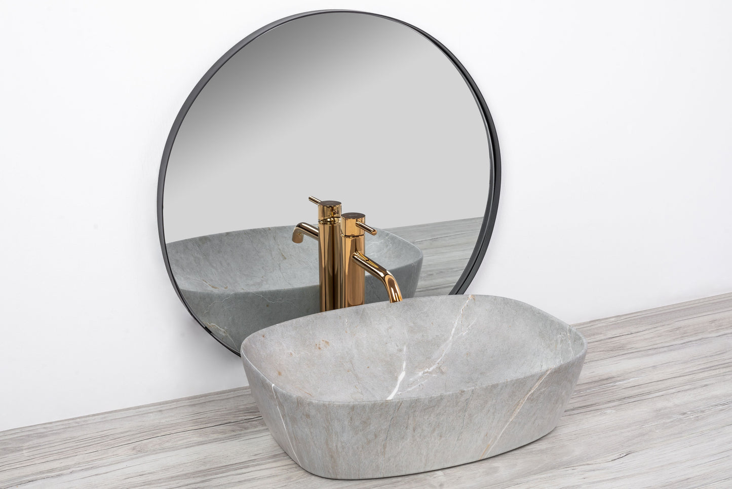 Lavoar blat Rea Freja Grey, 50x38.5cm, ceramica sanitara - MarbelOn