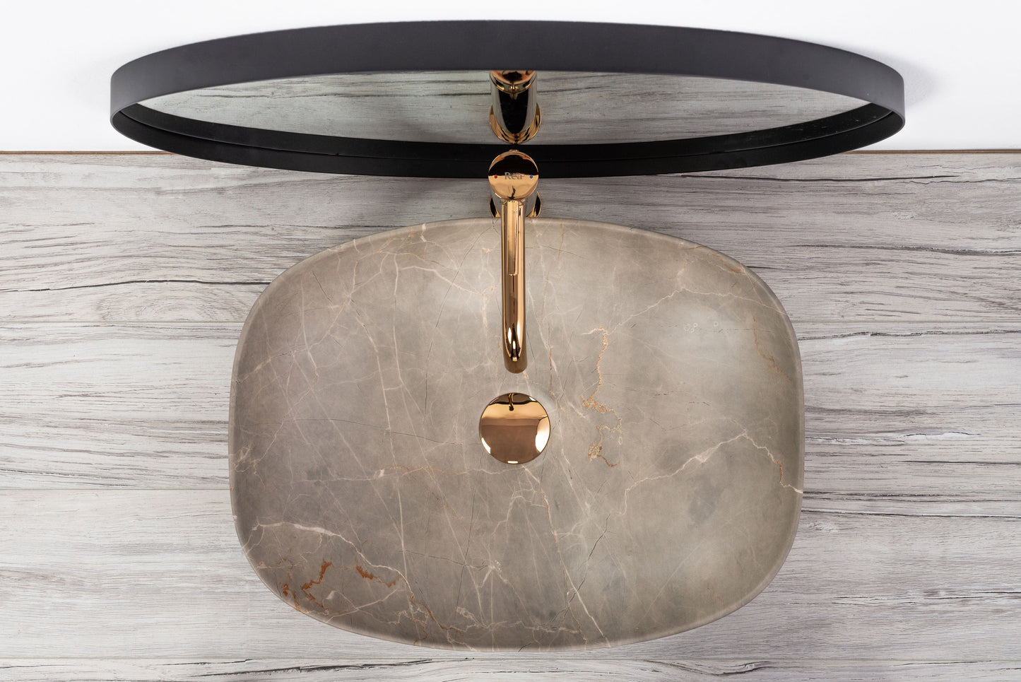 Lavoar blat Rea Freja Beige, 51x39.5cm, ceramica sanitara - MarbelOn