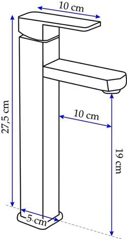 Baterie lavoar Rea Caro, 27cm, alama, finisaj crom - MarbelOn