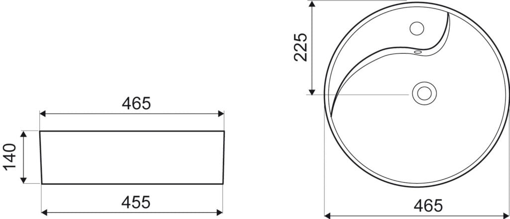 Lavoar blat KR-09, 46x46, ceramica sanitara