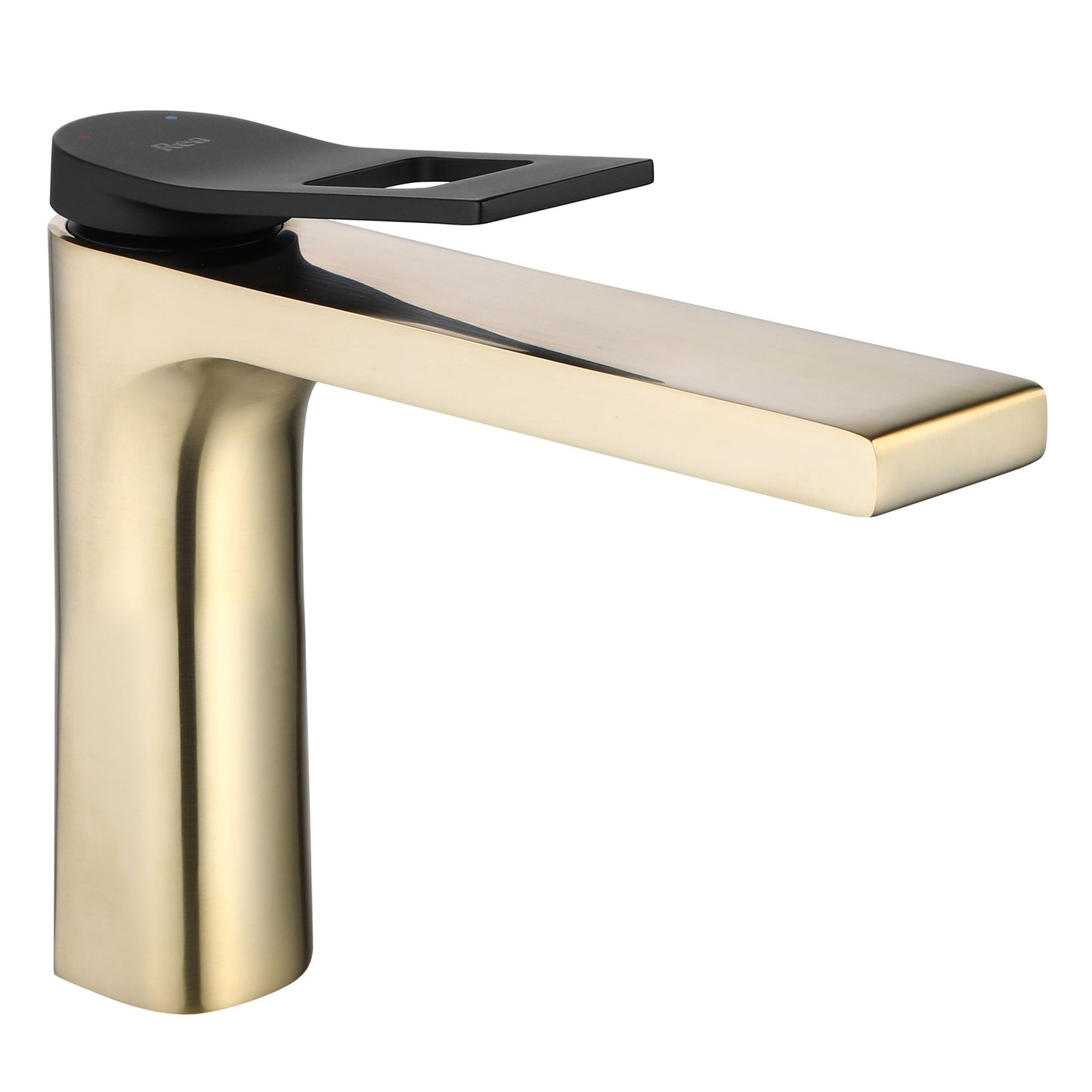 Baterie lavoar Rea Soul Gold, 14.5 cm, alama, finisaj negru mat&auriu