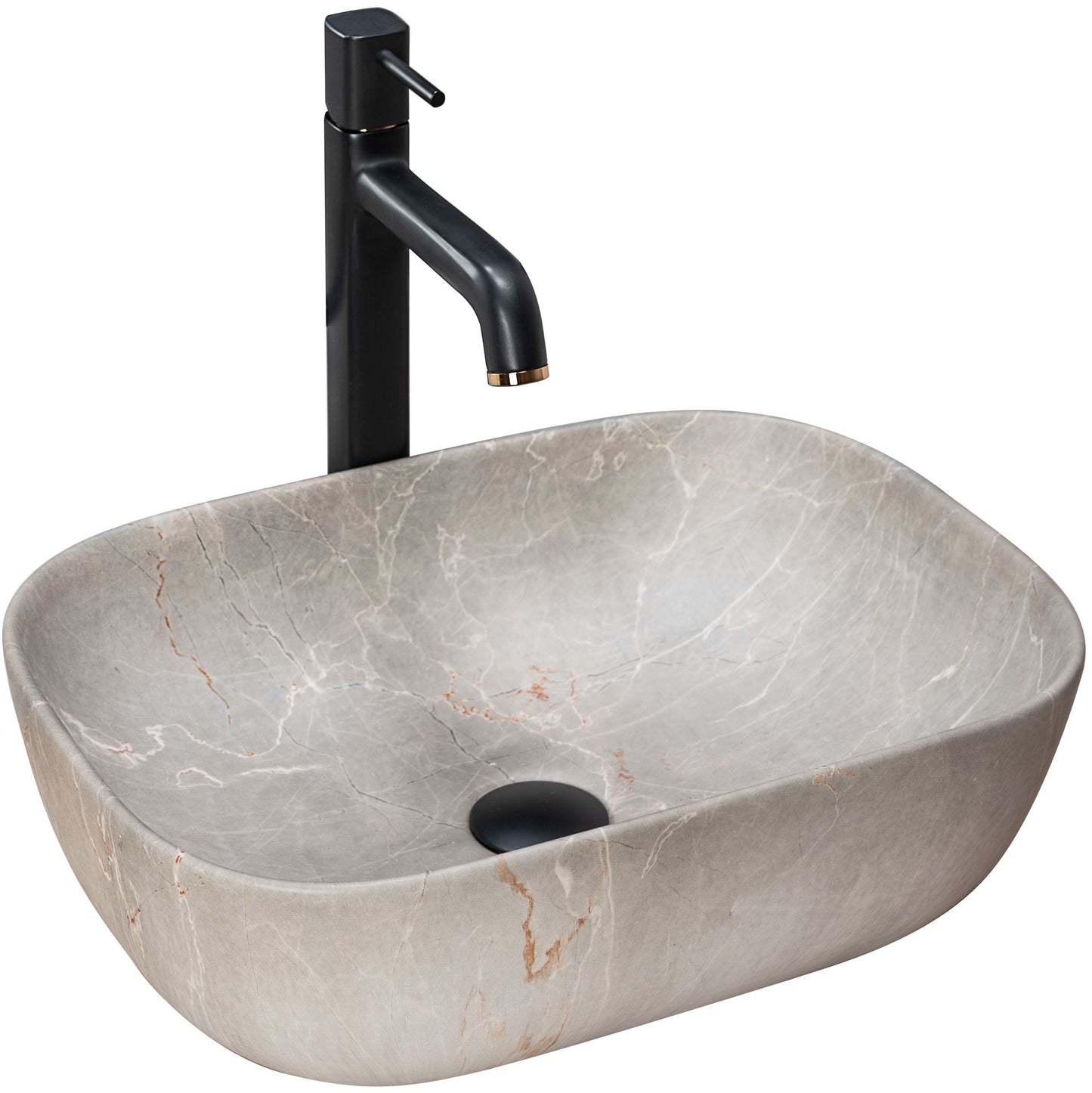 Lavoar blat Rea Livia Beige, 46.5x33.5cm, ceramica sanitara - MarbelOn
