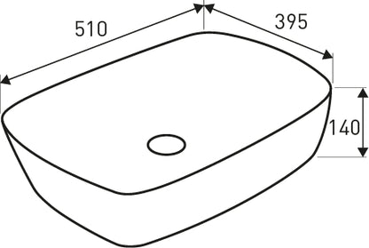 Lavoar blat KR-640, 51x39.5cm, ceramica sanitara