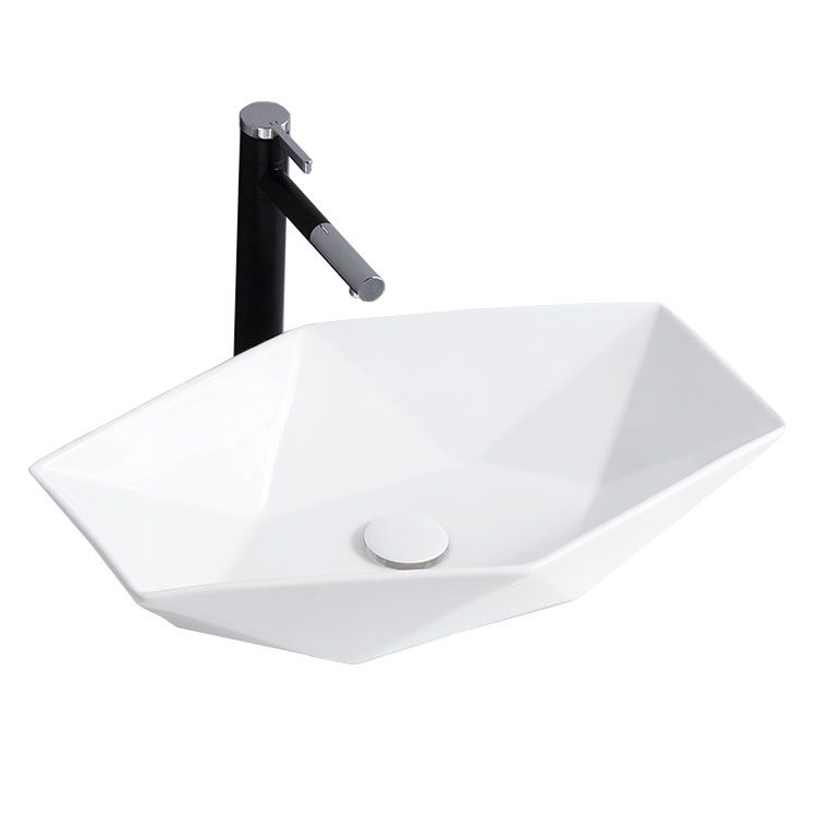 Lavoar blat Rea Vegas White, 57x37cm, ceramica sanitara - MarbelOn