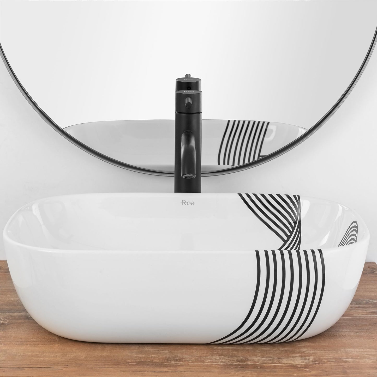 Lavoar blat Rea Belinda Sash, 46.5x33cm, ceramica sanitara - MarbelOn