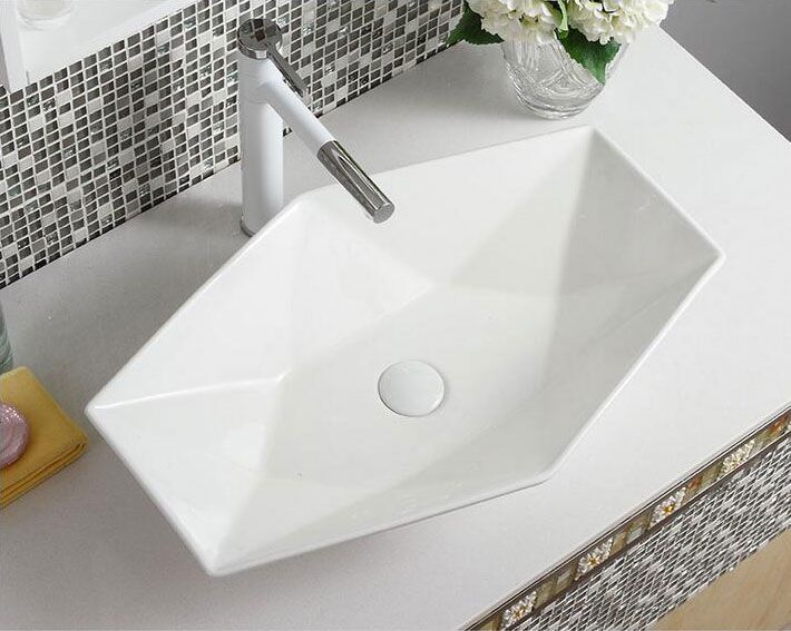 Lavoar blat Rea Vegas White, 57x37cm, ceramica sanitara - MarbelOn