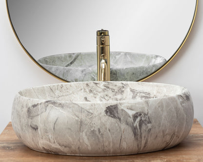 Lavoar blat Rea Linda Stone, 48.5x34cm, ceramica sanitara - MarbelOn