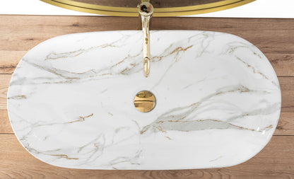 Lavoar blat Rea Cleo Shiny Aiax, 81x41cm, ceramica sanitara