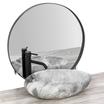 Lavoar blat Rea Roxy Stone Light Grey, 49x31cm, ceramica sanitara - MarbelOn