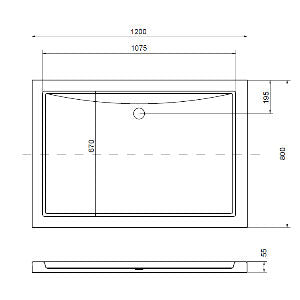 Cadita de dus Oskar 120×90 5,5cm