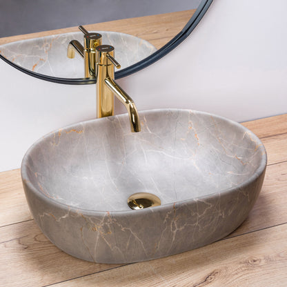Lavoar blat Rea Lara Beige, 48.5x35cm, ceramica sanitara - MarbelOn