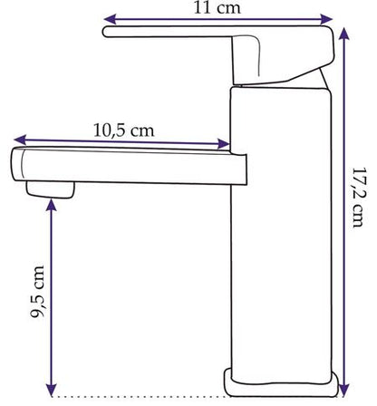Baterie lavoar Rea Caro, 17 cm, alama, finisaj crome - MarbelOn