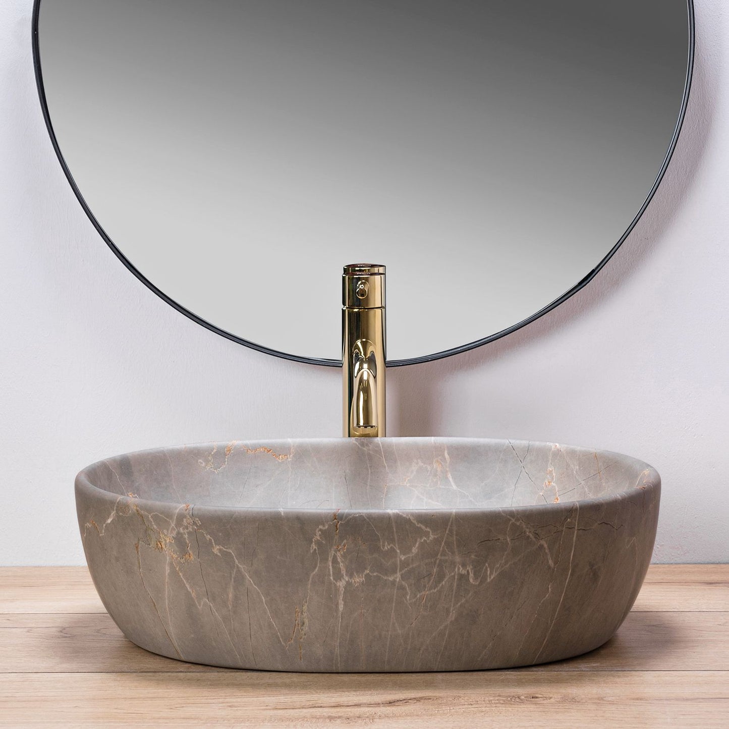 Lavoar blat Rea Lara Beige, 48.5x35cm, ceramica sanitara - MarbelOn