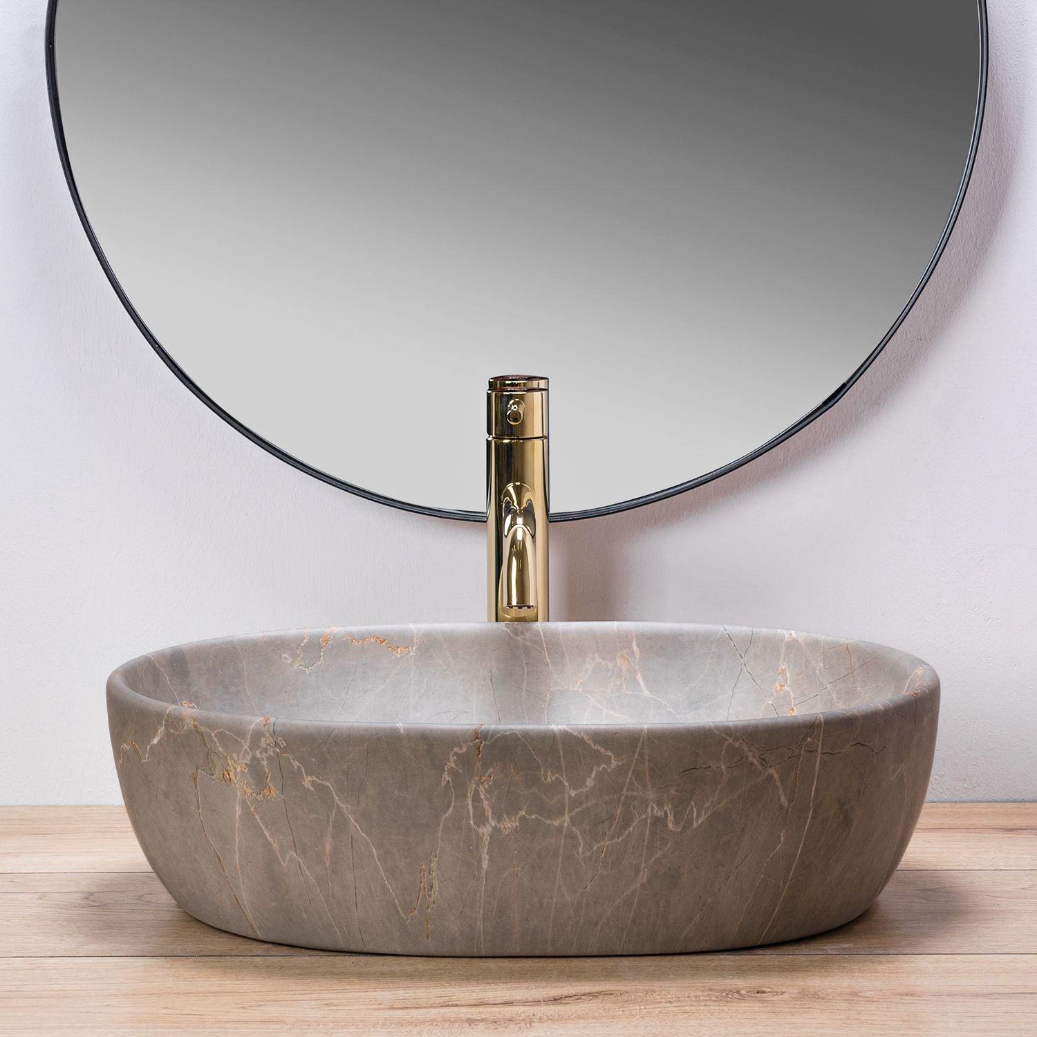 Lavoar blat Rea Lara Beige, 48.5x35cm, ceramica sanitara - MarbelOn