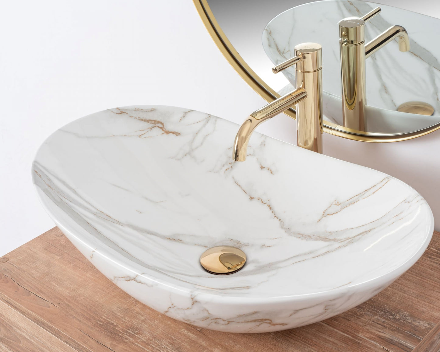 Lavoar blat Rea Royal 60 Shiny Aiax, 60x36cm, ceramica sanitara - MarbelOn