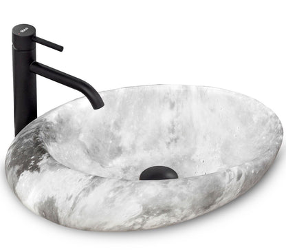 Lavoar blat Rea Roxy Stone Light Grey, 49x31cm, ceramica sanitara - MarbelOn