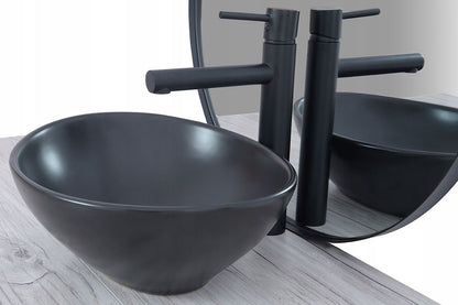 Lavoar blat Sofia, 41x34.5cm, ceramica sanitara, finisaj negru mat